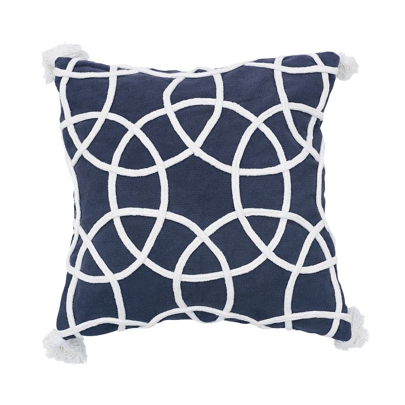 C&F Home 18" x 18" Lily Navy Geometric Throw Pillow, 1 of 6