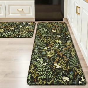 BAGOKIE 2 Pieces Kitchen Rugs Anti-Fatigue Kitchen Mat Set, 17.3"x28" + 17.3"x47" - 1 of 4