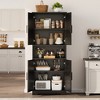 70 Inch Tall Kitchen Pantry Cabinet, Freestanding Storage Cabinet with 4 Doors and Adjustable Shelves for Dining Room - 2 of 4