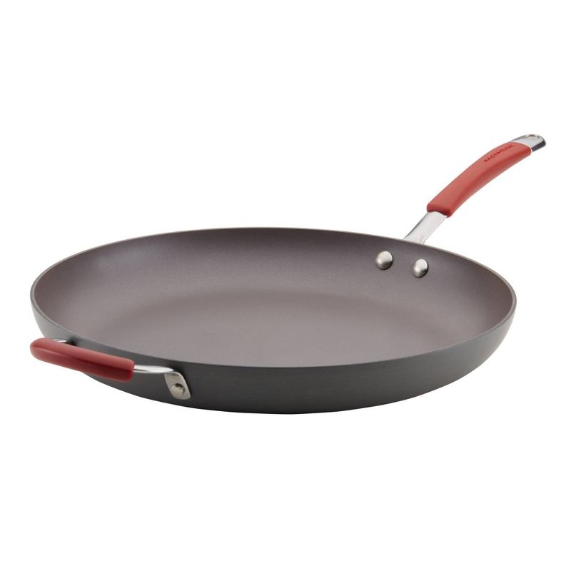Rachael Ray Cucina Hard Anodized 14&#34; Open Skillet with Helper Handle Cranberry Red, 1 of 9