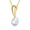 Guili Sterling Silver 14K Gold Plated Necklace with Freshwater Pearl Drop Pendant, a graceful and stylish piece to complement any look. - 2 of 3