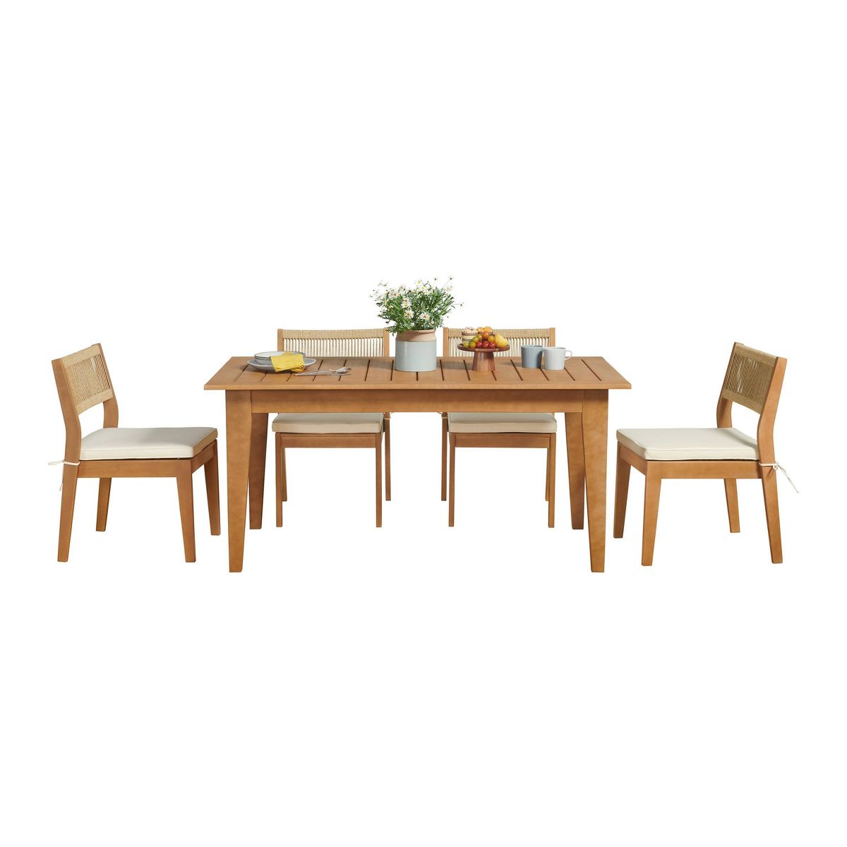 Alaterre Furniture 5pc Barton Outdoor Patio Dining Set - thumbnail 4