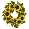 Nearly Natural 22-in Sunflower Wreath - 2 of 3