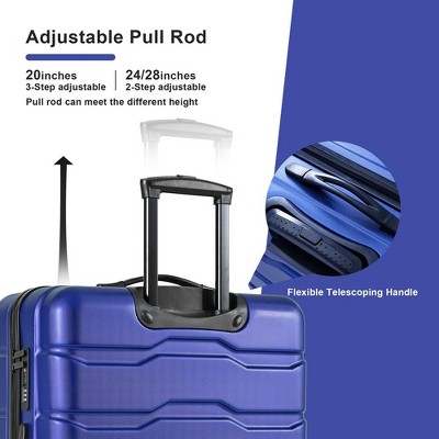 3 Piece Suitcase Set ABS+PC Hardside Luggage Set TSA Checked Large Luggage with Double Spinner Wheels Trave Luggage Set
