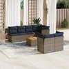 vidaXL Patio Sofa Set with Cushions 8 Piece, Outdoor Conversation Set, Patio Furniture Set for Balcony Garden, Modern Style, Gray Poly Rattan - 2 of 4