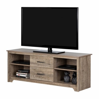 Weathered Oak 59" TV Stand with Cabinet and Drawers