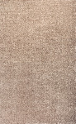 Beige 12' x 15' Solid Synthetic Low-Pile Area Rug