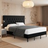 King Size Upholstered Platform Bed with Adjustable Headboard, Button Tufted, Slatted Base, Easy Assembly - 2 of 4