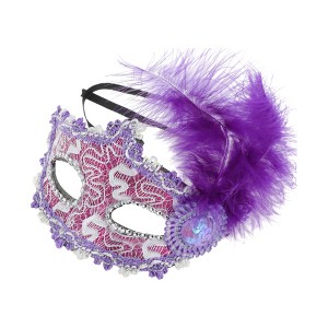 Unique Bargains Princess Feather Half Face Party Mask 1 Pc - 1 of 4