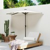 Outsunny Half Umbrella Outdoor Patio Umbrella, UPF 30+ Small Balcony Umbrella, Vented Tiltable Half Patio Umbrella with Crank 8 Ribs - 3 of 4