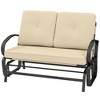 Outsunny Patio Glider Bench with Padded Cushions and Armrests, Outdoor 2-Person Swing Rocking Chair Loveseat with Sturdy Frame - 4 of 4