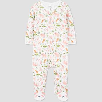 Carter's Just One You® Baby Girls' Safari Footed Pajama - Cream