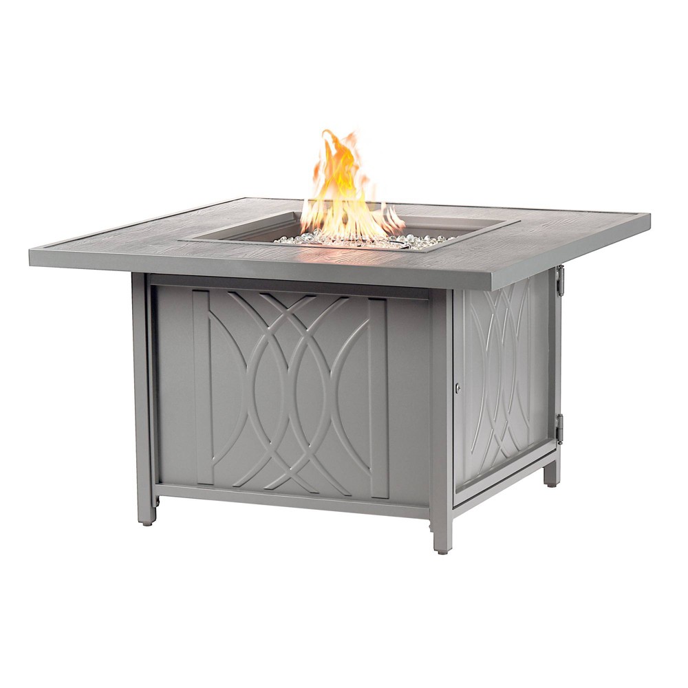 Photos - Electric Fireplace 42" Square Aluminum 55000 BTUs Propane Modern Fire Table with 2 Covers - G