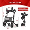Metro Mobility Lightweight Rollator Walkers with Big Front Shock-Absorbing Honeycomb Wheels,Foldable Rolling Walker with Seat,Drive Walker for Seniors - 3 of 4