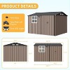 10x8FT Outdoor Metal Storage Shed with Sloped Roof, Lockable Doors, Solar Light & Windows - 3 of 4