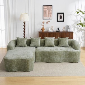 VASIP L-Shaped Sectional Sofa,Green Chenille Modular Couch – High-Density Foam, Space-Saving Design for Apartment & Living Room - 1 of 4