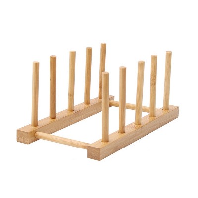 Multi-Purpose Bowl Disc Rack Kitchen Drain Rack Bamboo Tableware Storage Rack, Layer (specification): 4 Grid