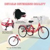 Adult Tricycles For Women and Senior, 24-Inch Adult Trikes With Large Shopping Basket And Adjustable Seat, Steel Frame Trike For Family Picnic - 2 of 4