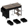 Grungis Office Desk with 7 Fabric Drawers and Power Outlet,Small Desk with Large Side Pocket,Computer Desk for Home Office,Company - 3 of 4