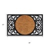 HomeRoots 22" X 36" Black And Natural Geo Scrollwork Outdoor Rubber And Coir Door Mat - 3 of 4