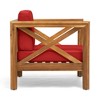 Lyngins Modern Acacia Wood Outdoor Club Chair – Slatted Seating, Cross-Back Frame, Water-Resistant Cushions, Patio Accent Chair/Outdoor Chair - 4 of 4