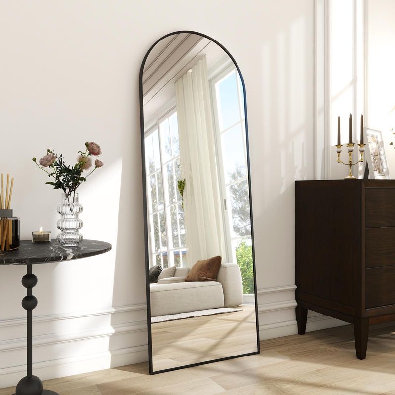 BEAUTYPEAK Oversized Floor Mirror Rectangle With Rounded Top Full Length Mirrors, 2 of 5
