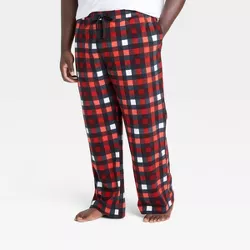 Men's Plaid Microfleece Pajama Pants - Goodfellow & Co™ Red