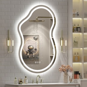 Apmir Super Bright 192 LEDs/m LED Lighted Anti-Fog Tempered Glass Irregular Bathroom/Vanity Mirror with ETL & 3-Year Warranty - 1 of 4