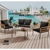 Jojoka 4pc Patio Furniture Set, Wicker Outdoor Conversation Set with Loveseat, 2 Chairs & Glass Table for Apartment, Porch, Backyard, or Bistro - 4 of 4
