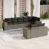 vidaXL Garden Sofa Set Grey PE Rattan, Powder-Coated Steel, Polyester - 2 of 4
