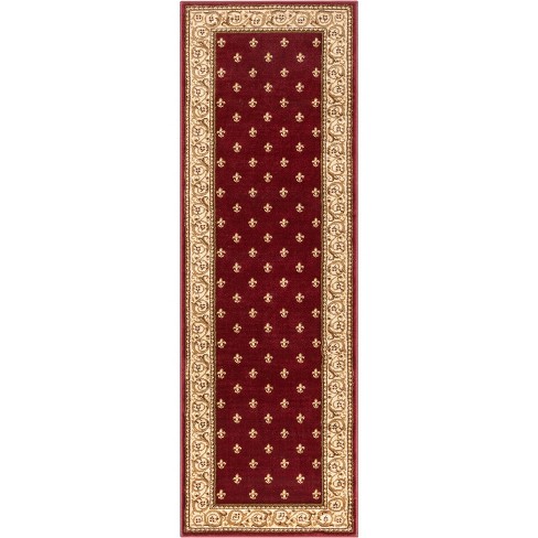 Well Woven Barclay Collection Fleur De Lis Red 2'3