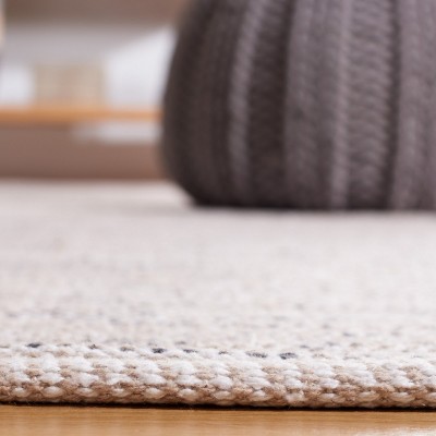 Ivory Abstract Handwoven Cotton 27'' Flatweave Rug