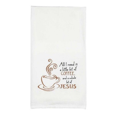 Dicksons Little Bit of Coffee A Lot of Jesus All Cotton 18 x 22 Kitchen Tea Towel Pack of 2