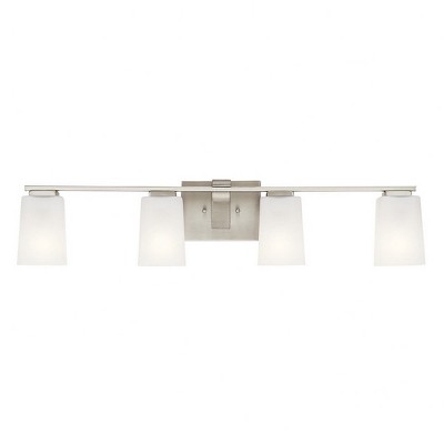 Modern 32" Brushed Nickel 4-Bulb Vanity Light Fixture