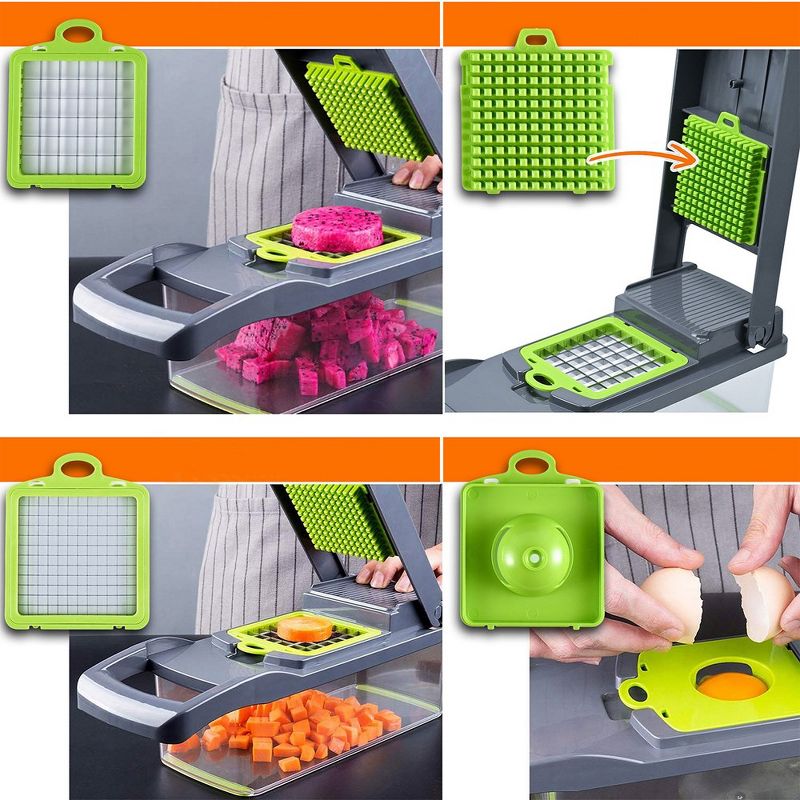 Cheer Collection 10 in 1 Food Slicer and Vegetable Cutter with 8 Blades, 3 of 12