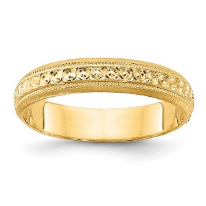 Black Bow Jewelry 3mm 14K Yellow, White, or Rose Gold Design Etched Standard Fit Band - 1 of 4