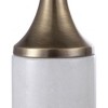 Uttermost Castiel Marble Candleholders Set of 2 with Antique Brass Finish & White Marble, S-5×10×5, L-5×13×5 - 3 of 4