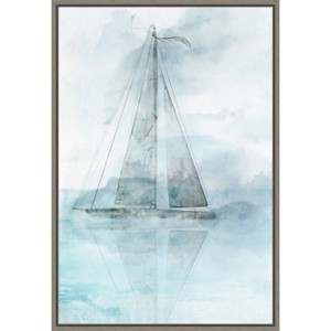 16" x 23" Sailing Boat II by Ken Roko Framed Canvas Wall Art - Amanti Art: Contemporary Nautical Lithograph, Vertical Layout - 1 of 4