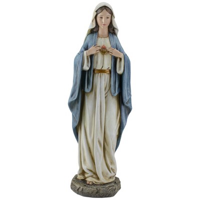 Roman 14" Blue and Rustic White Renaissance Immaculate Heart of Mary Religious Figure