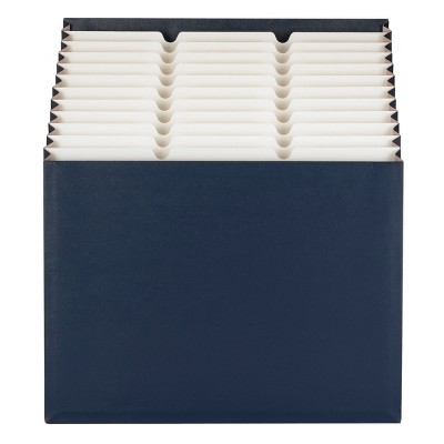 Navy Blue 12-Pocket Tiered Expanding File Organizer