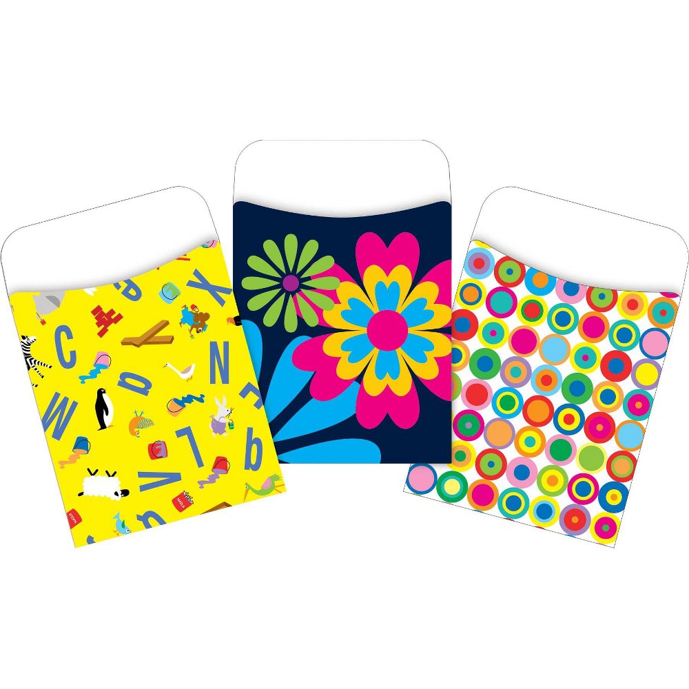 3pk 30ea Happy and Bright Peel & Stick Library Pockets - Barker Creek: Aqua Pocket Chart, School Charts, Teaching Aid