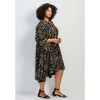 Avenue Women's Plus Size Parker Hanky Hem Collared Dress - 4 of 4