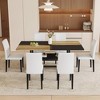 7-Piece Dining Set with Storage Space, Rectangular Table and 6 Armless Chairs - 3 of 4