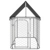 vidaXL Outdoor Dog Kennel with Roof – Galvanized Steel Pet Enclosure for Backyard or Patio, 78.7″ x 39.4″ x 59.1″ - 3 of 4