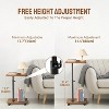 C Table End Table Adjustable Height, 360°Swivel TV Tray Tables for Small Spaces, That Slide Under Sofa with Wheels - 3 of 4