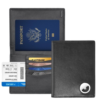 Generic Passport Wallet With Airtag for Travel, Leather Passport Holder for Men and Women