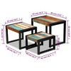 vidaXL Side Table Set of 3 Sofa End Table Nesting Coffee Table Solid Wood - Solid Reclaimed Wood - 4 of 4