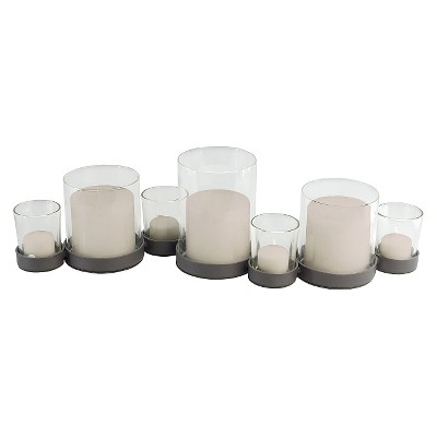 19.5" x 5.2" 7 Pillar/Votive Candle Holder Black - Danya B