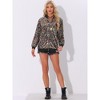 Allegra K Women's Sequined Shiny Long Sleeve Party Zipper Bomber Jacket - 4 of 4