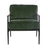 Racxily green modern style chair with soft cushion - minimalist metal frame, wooden armrests, modern elegance for living room/bedroom/office - 4 of 4